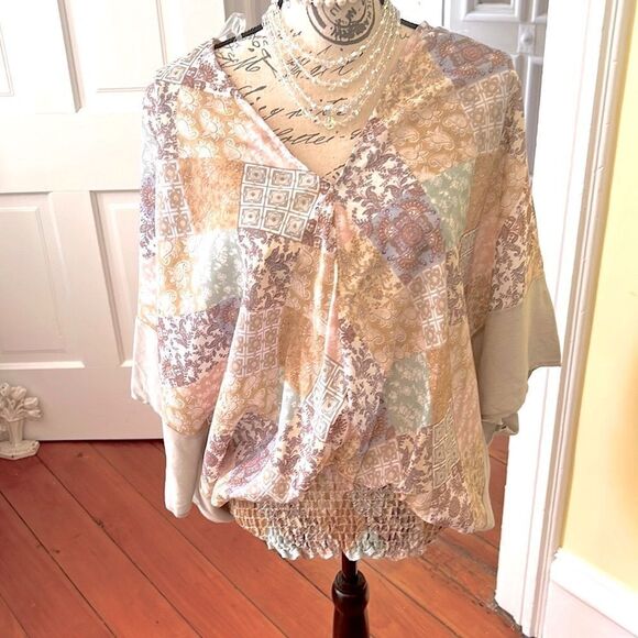 1.4.3. Story by Line Up Tops - *143 Story* Boutique Top NWOT M Boho Airy Smock Waist Popover Kimono